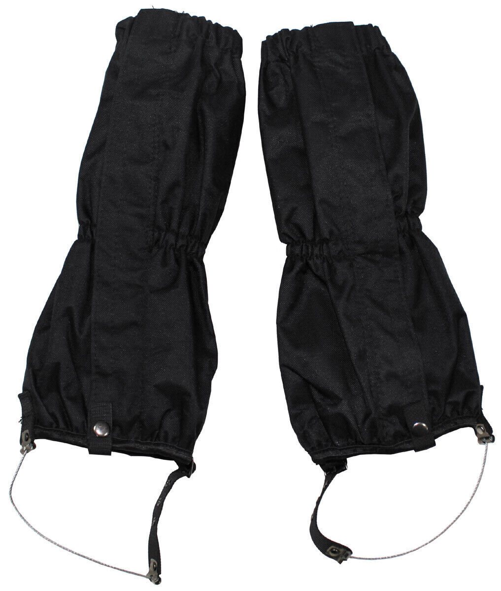 Gaiters Hight Quality Outdoors Durable Black With Zip Steel Wire