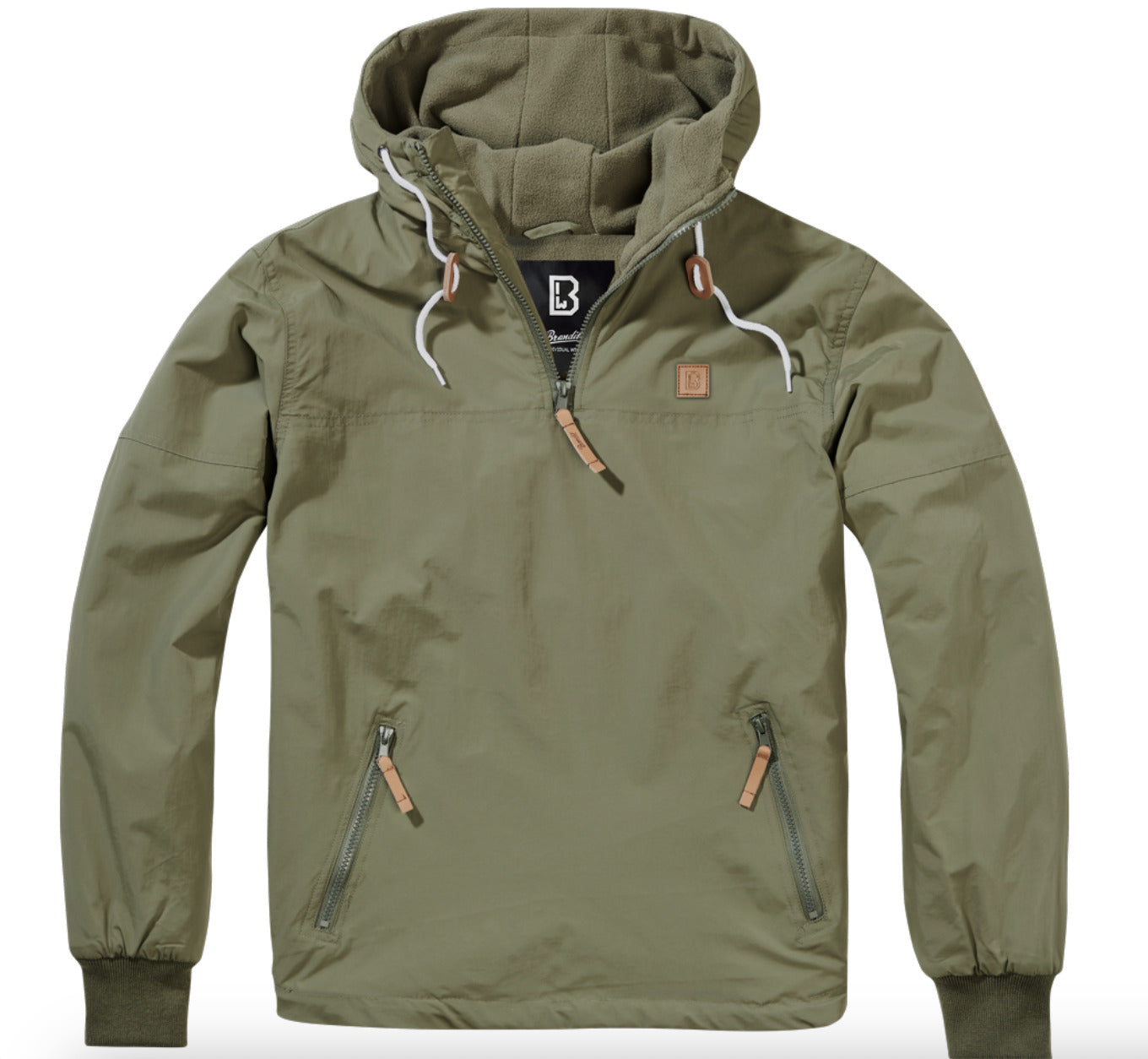 Brandit Luke Windbreaker Anorak Olive – Fleece Lined Outdoor Jacket