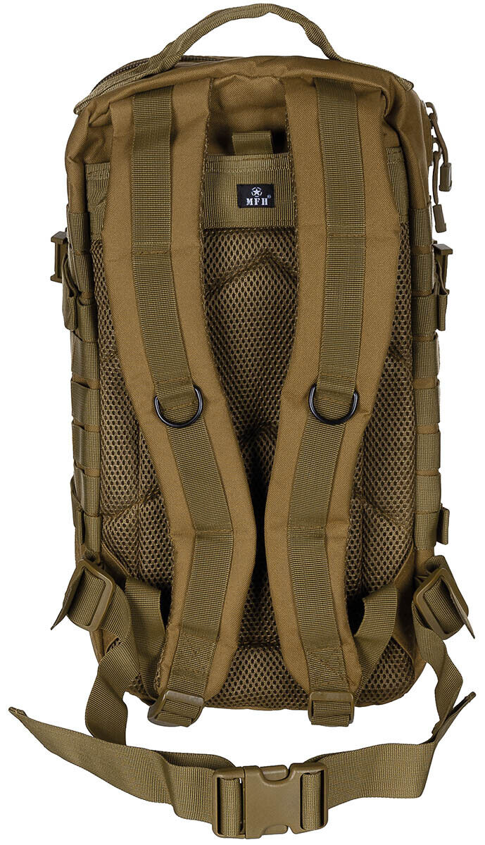 US Backpack Assault I Laser 30L Tactical Military Rucksack Coyote Tan MFH Army