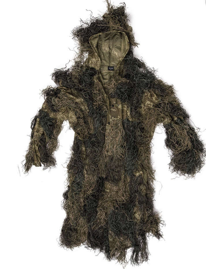 Military Ghillie Parka Suit Sniper Recon Outdoor Hunting Fire-Retardant Woodland