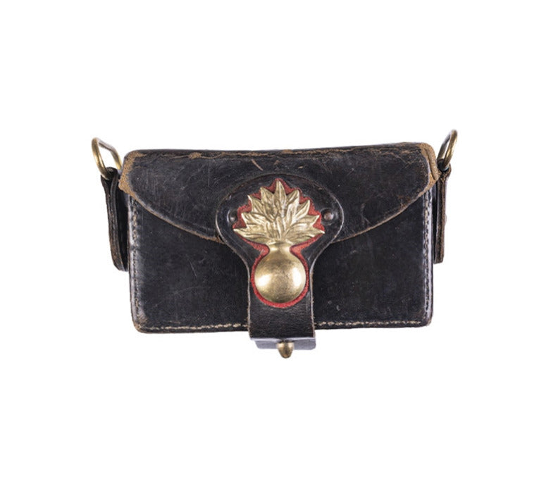 Italian Carabinieri Cartridge Pouch Vintage Military Surplus Used Black Leather