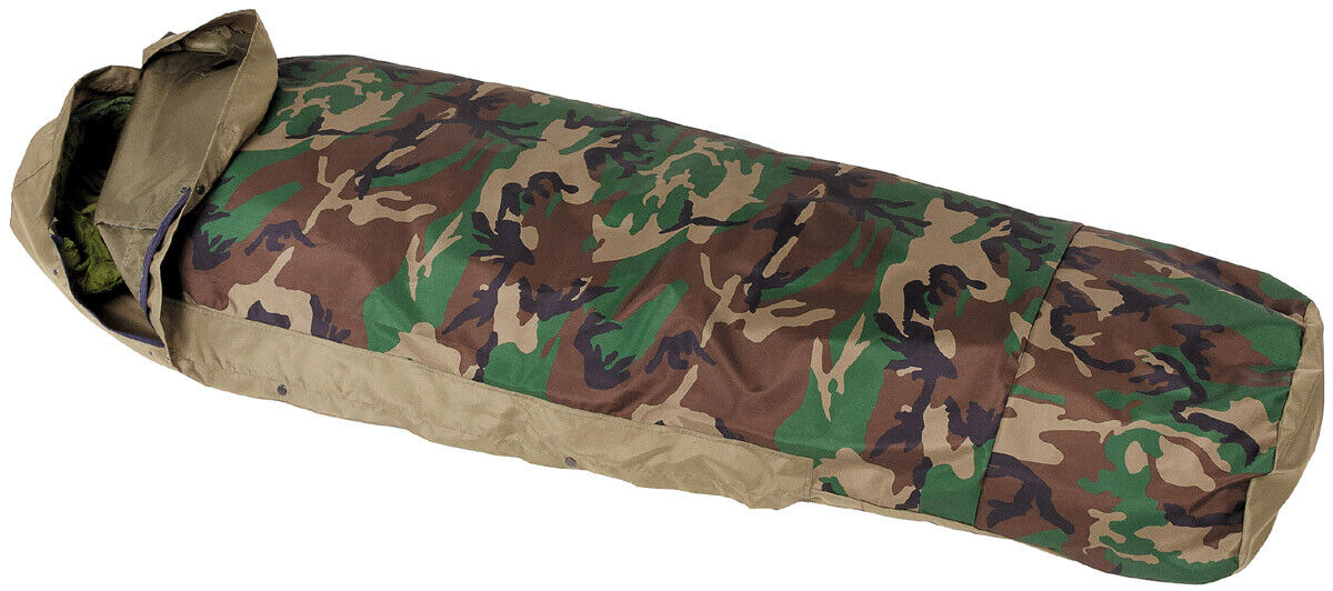 US Army Military Sleeping Bag Modular 3-Layer Laminate Woodland Camo