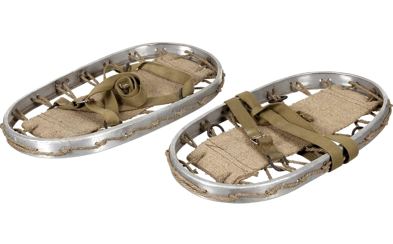 Italian Snow Shoes Aluminium Frame Vintage With Straps Used