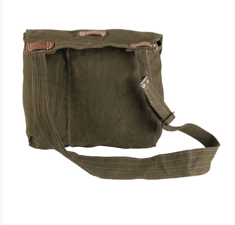 Original Romanian Army Bread Bag Military Vintage Olive Canvas Haversack Militar