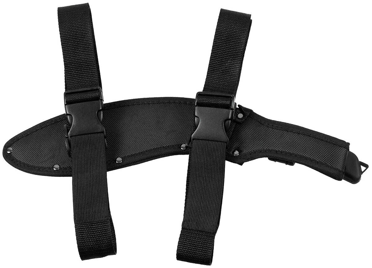 Machete Kukri Black ABS Handle Nylon Sheath Leg Straps Survival Knife Steel