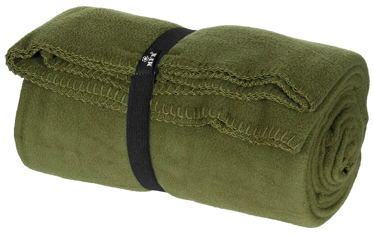 Military Army Fleece Blanket With Blanket Polyester OD green ca. 200x150cm