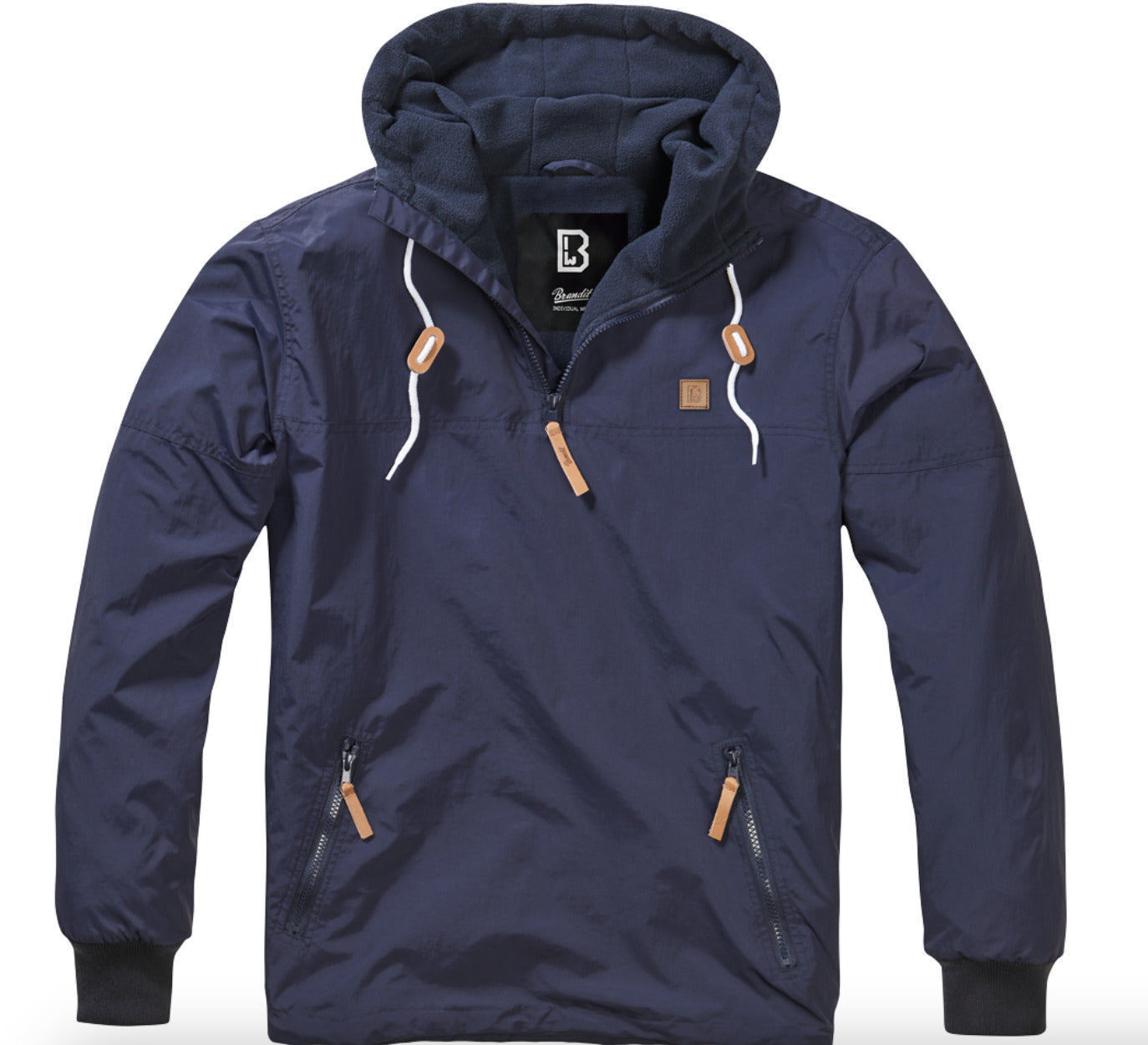 Brandit Luke Windbreaker Anorak Navy – Fleece Lined Outdoor Jacket