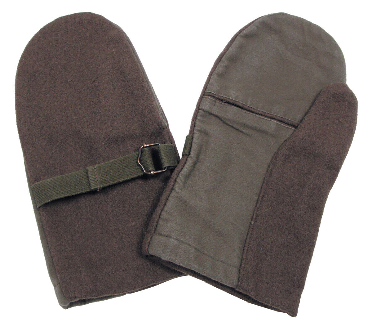 Original Austrian Army Military Winter Mittens Green Shooting Used One Size
