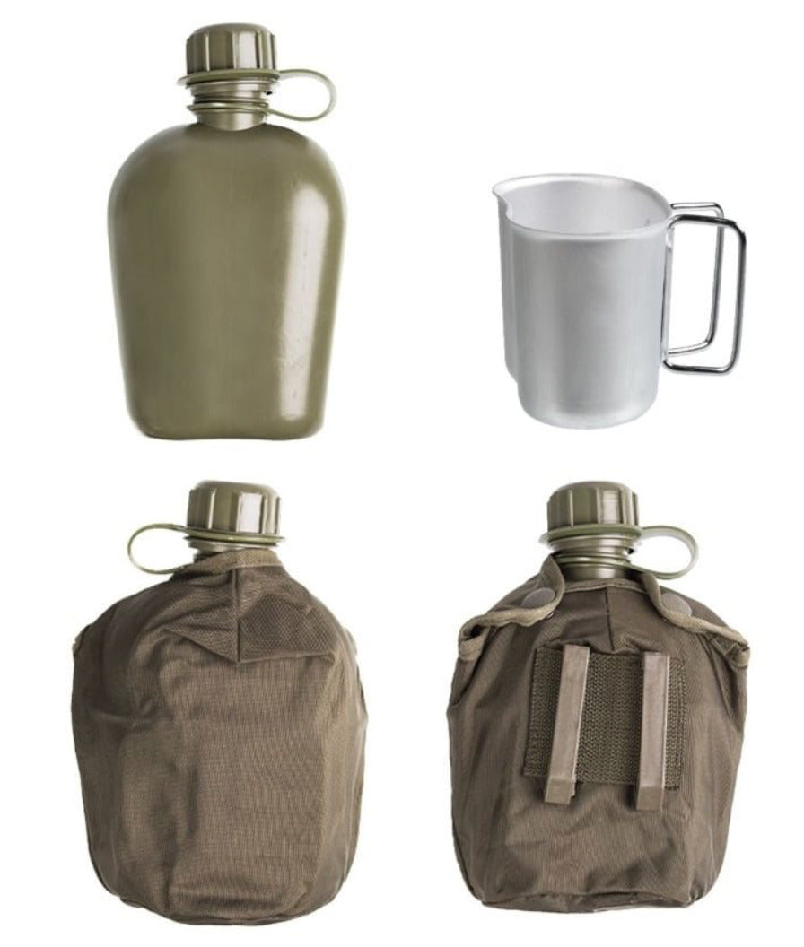 Austrian Army Canteen With Cup & Insulated Cover Military Surplus Used