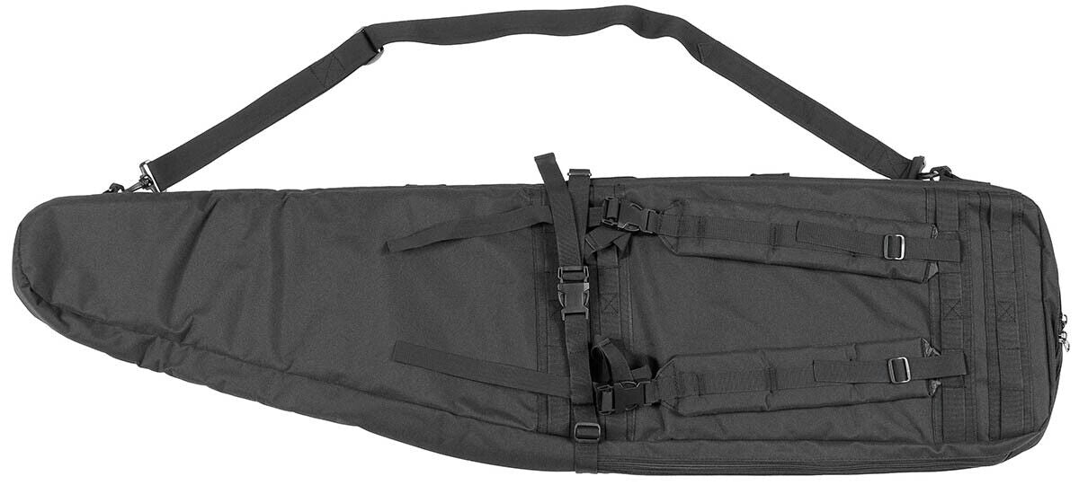 Black Paintball Rifle Bag - Padded Wearable as Backpack Adjustable Straps