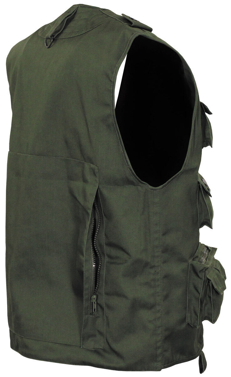 Canadian Army Quilted Outdoor Vest Black Vest Heavy Version Multi Pockets Green