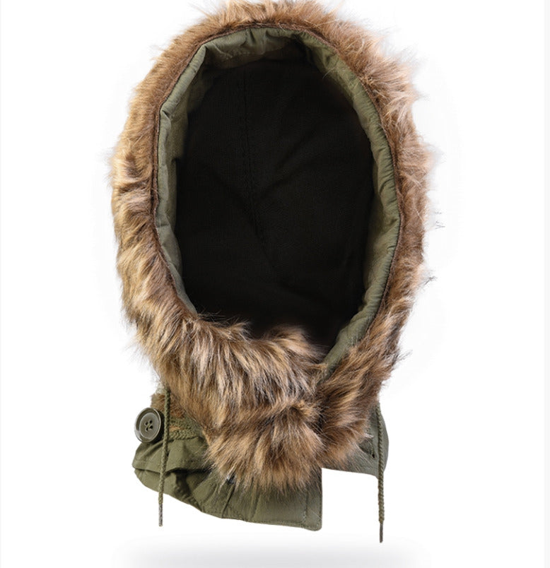OD Fur Hood for M51 Shell Parka – Military-Style Cold Weather Protection