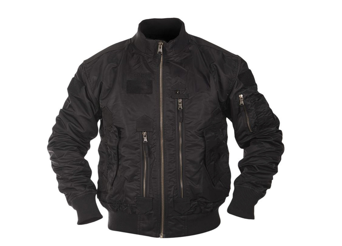 MIL-TEC US Army Tactical Flight Jacket Men Bomber Windblocker Travel Black