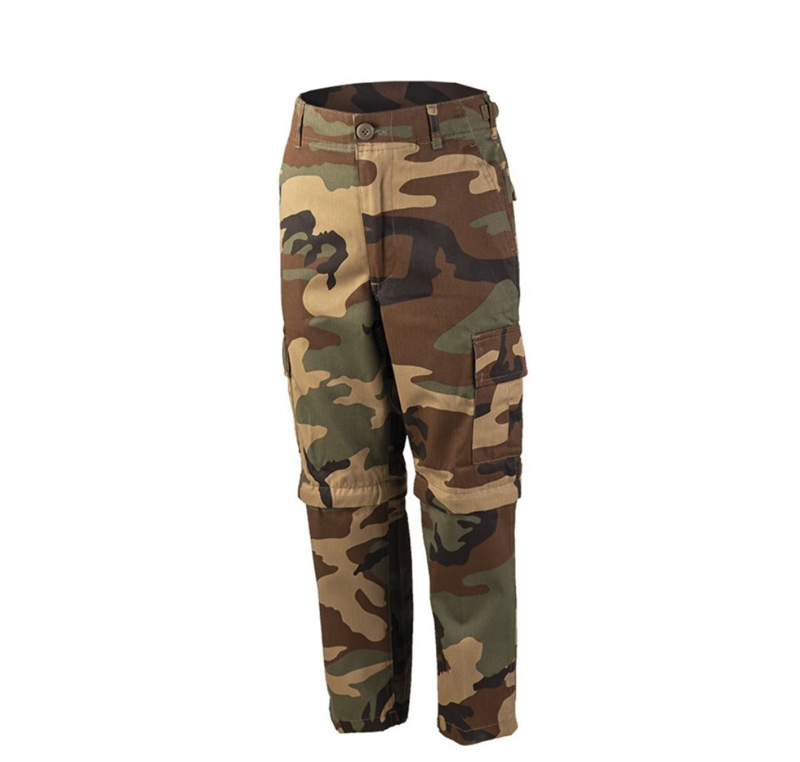 US Army Military Trousers Outdoor Camping Zip-Off Kids Size BDU Style Pants