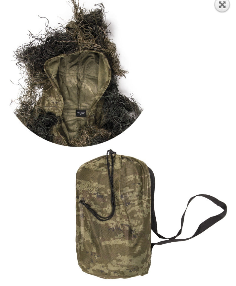 Military Ghillie Parka Suit Sniper Recon Outdoor Hunting Fire-Retardant Woodland