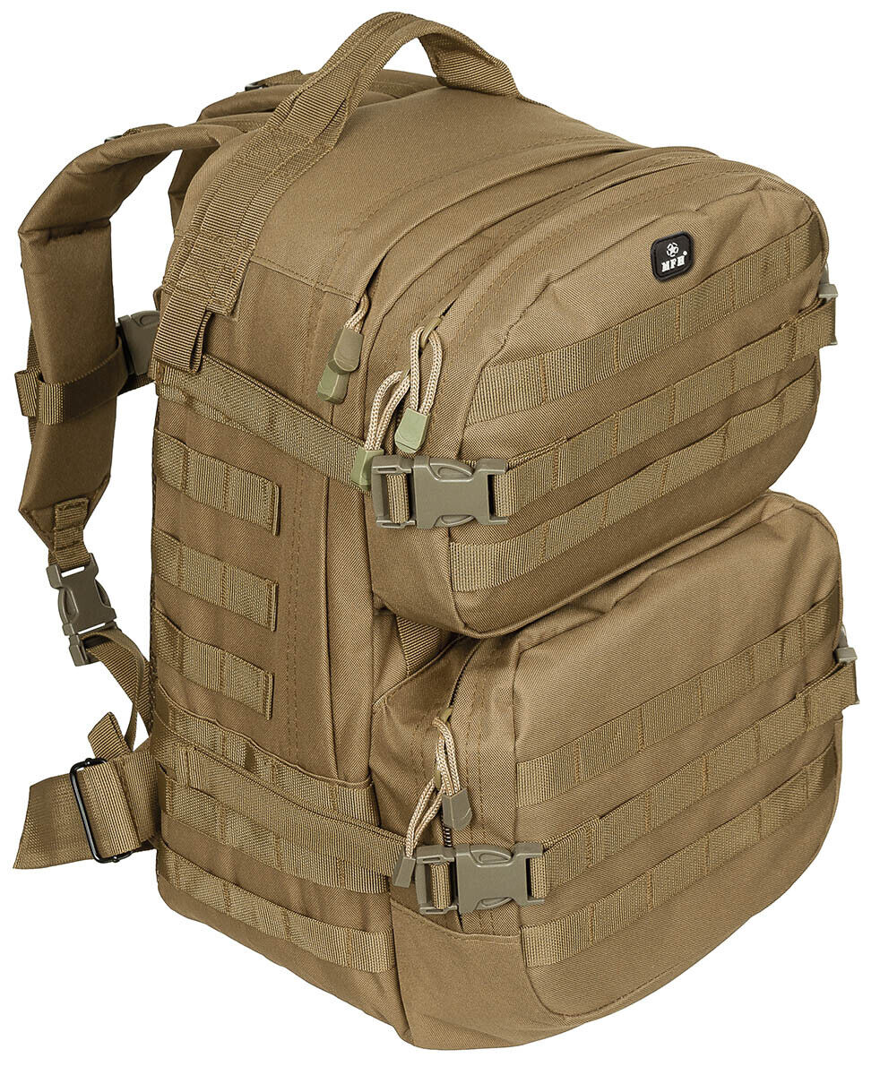 US 40L Backpack Assault II Tactical MOLLE Coyote Tan Airsoft MFH Brand