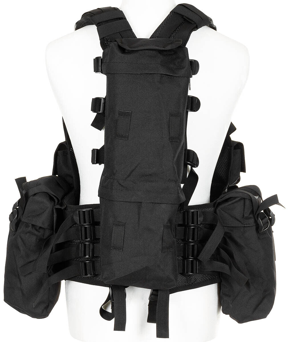 Tactical Vest Military Army Combat Lightweight Various Pockets Black