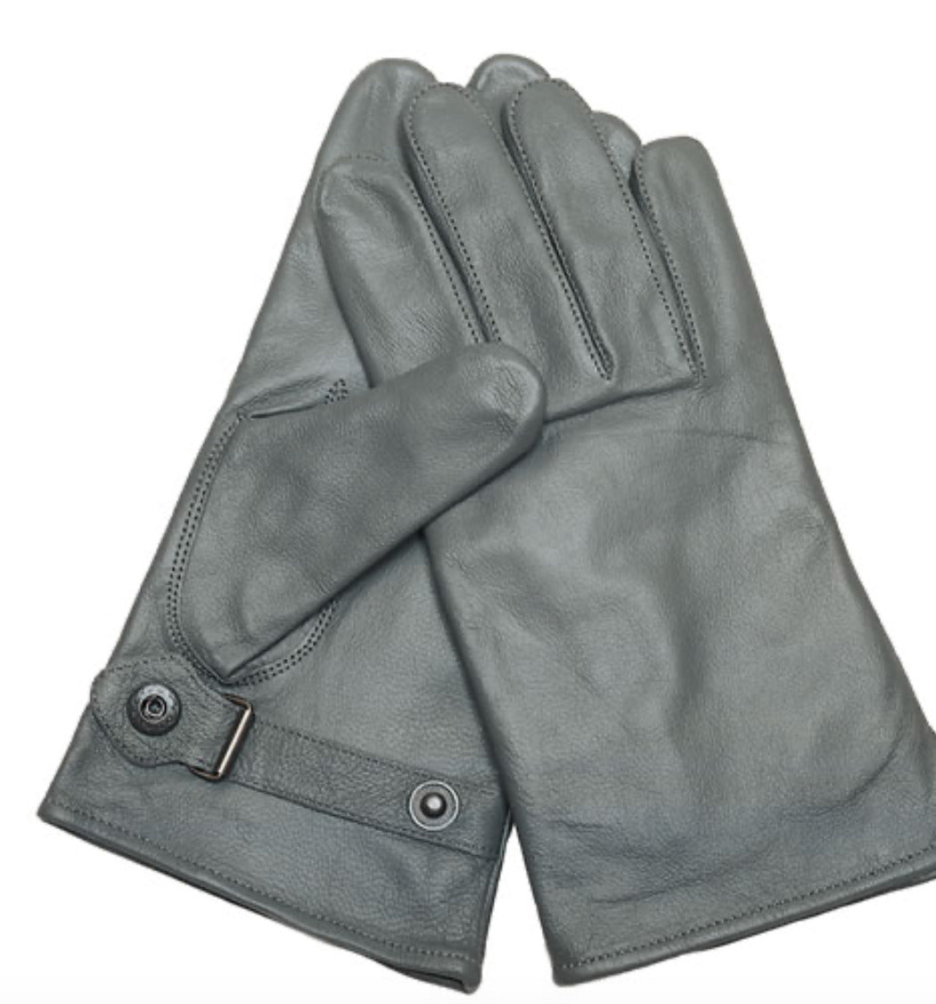German Army Bundeswehr BW Lined Goat Leather Gloves Grey