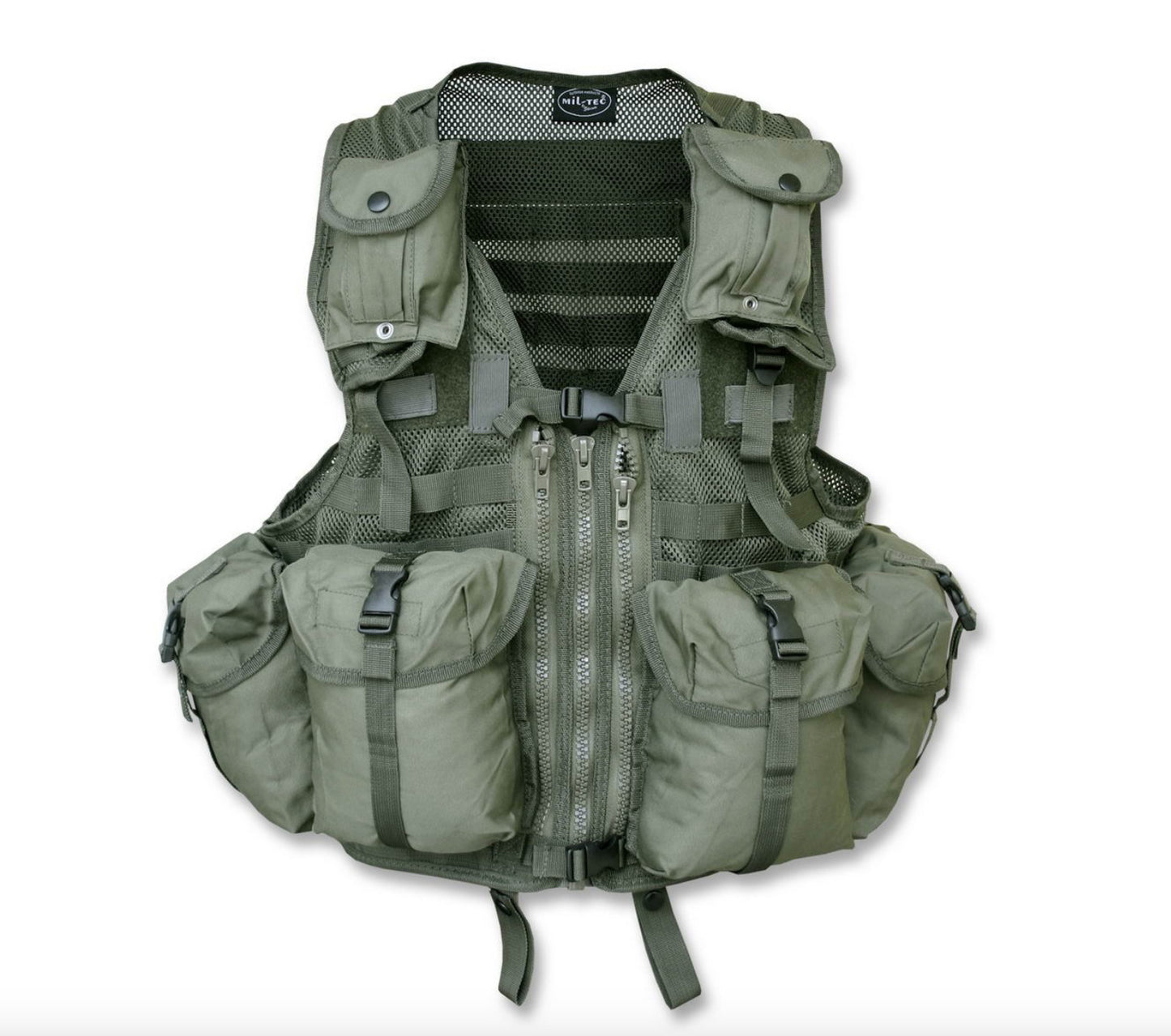 Military Army Combat Tactical Vest Modular System 8 Pockets OD Green