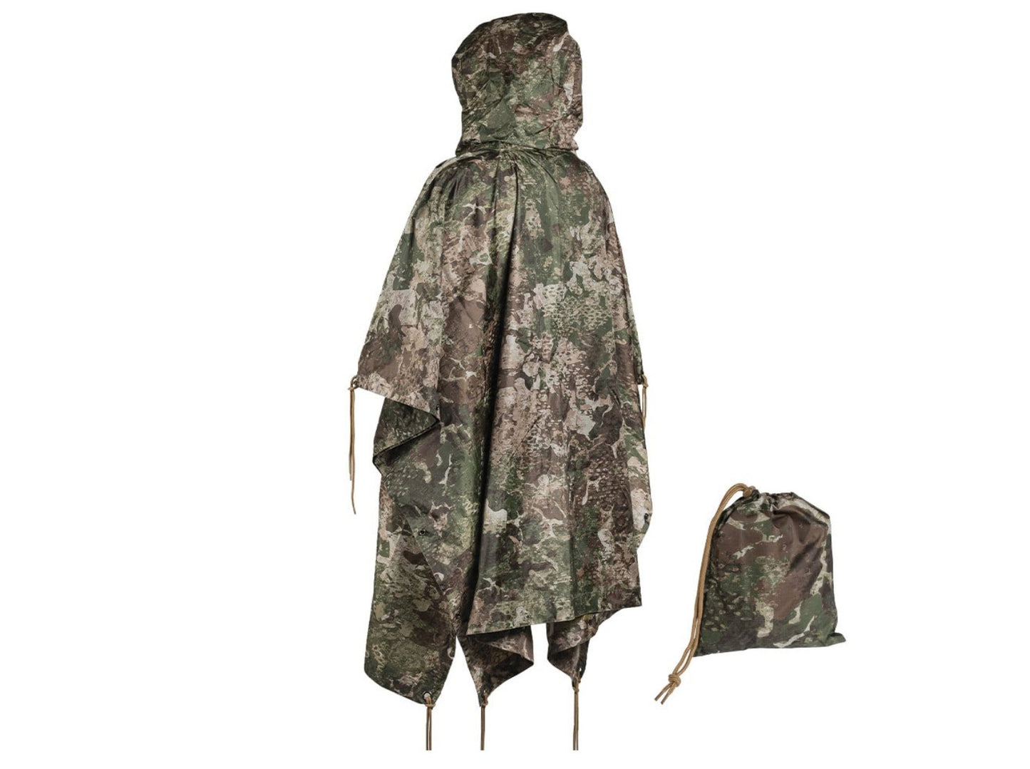 MIL-TEC Wasp II Weatherproof Rain Coat Hunting Wet Weather Poncho Ripstop Camo