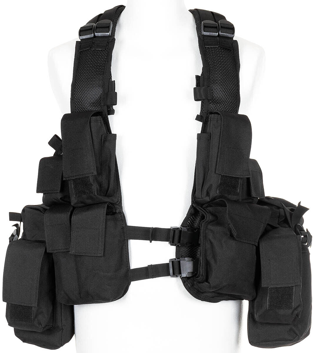 Tactical Vest Military Army Combat Lightweight Various Pockets Black