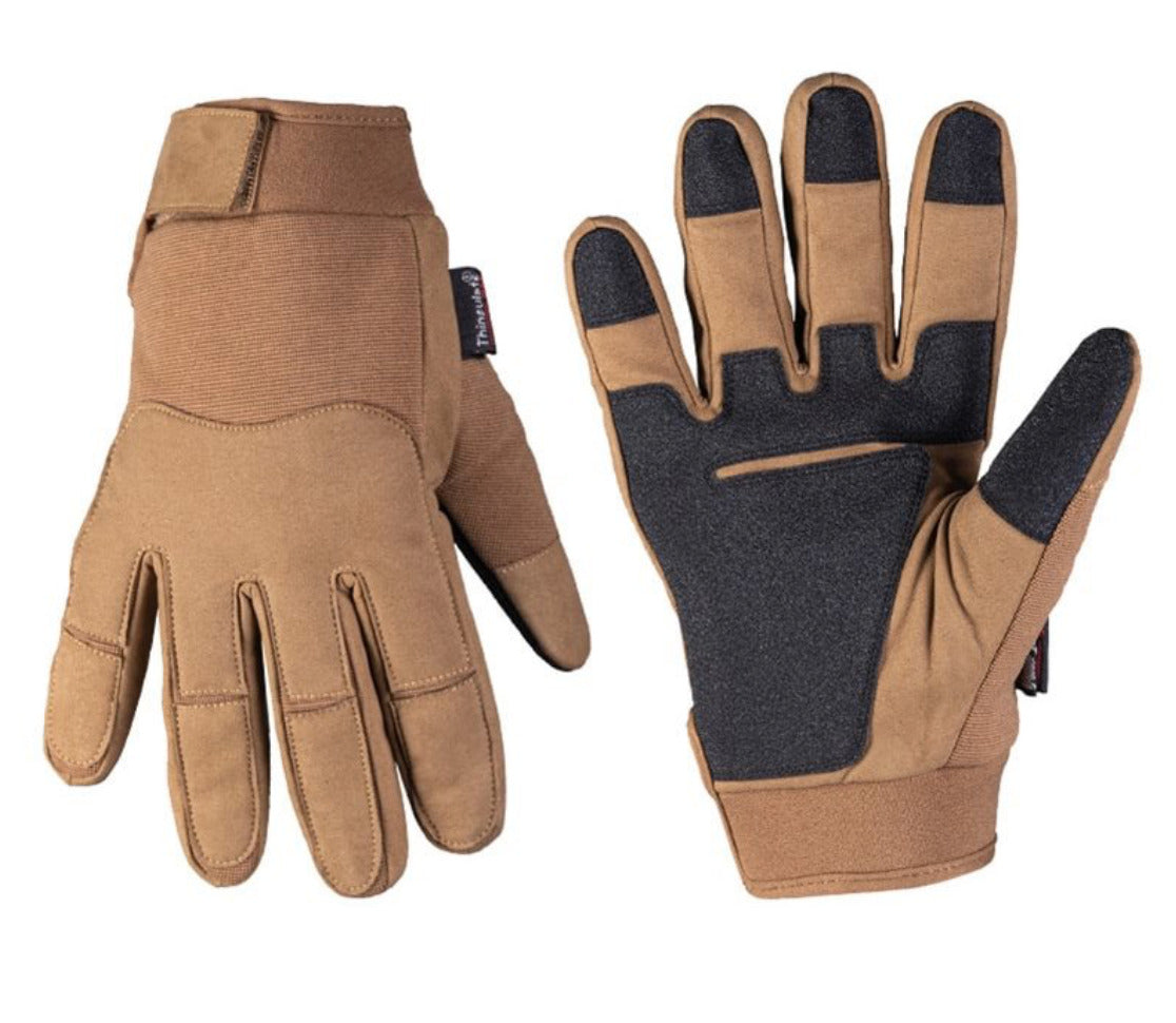 Army Style Winter Warm Gloves Neoprene Membrana Water Repellent Dark Coyote