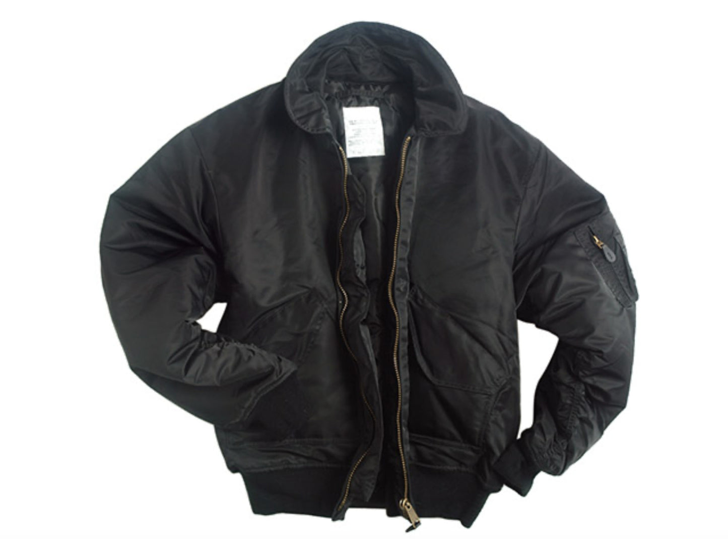 US Military Bomber Style Jacket Basic CWU Flight Pilot Black