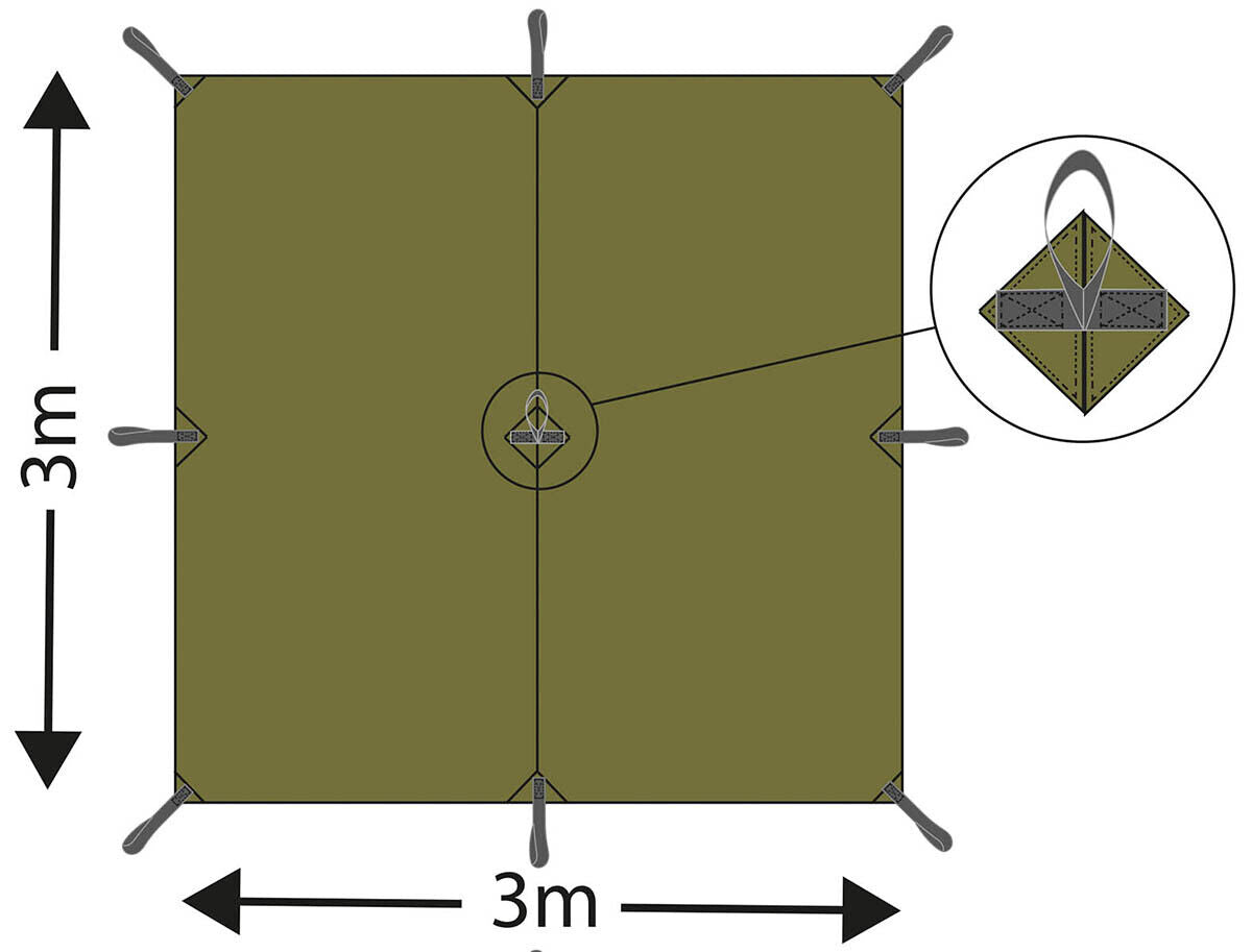 Tarpaulin Waterproof Military Army Outdoor Cover Woodland ca. 300x300cm