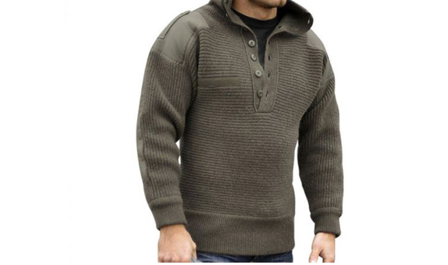 Original Austrian Army Military Alpine Sweater Pullover Knit Wool NEW OD Green