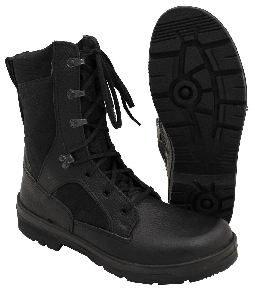 Bundeswehr Original German Army Tropen Boots Military Black Leather MFH
