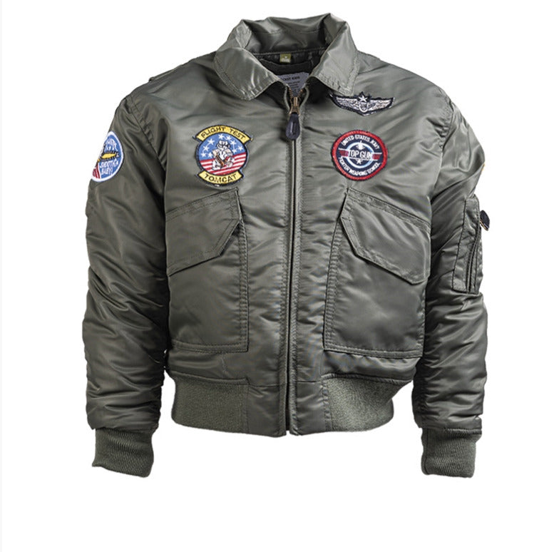 US Army Military Style Jacket Kids Size MA1 Field Pilot With Patches CWU