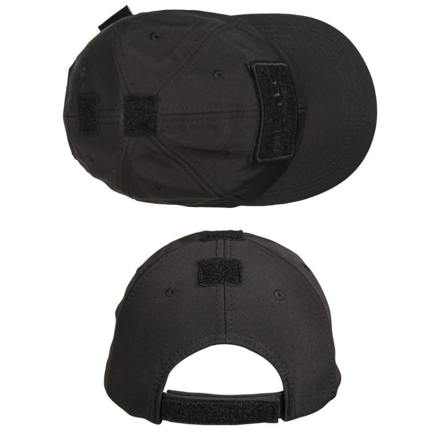 Softshell Baseball Cap Outdoor Summer Hat Black With Miltec Patch S Size