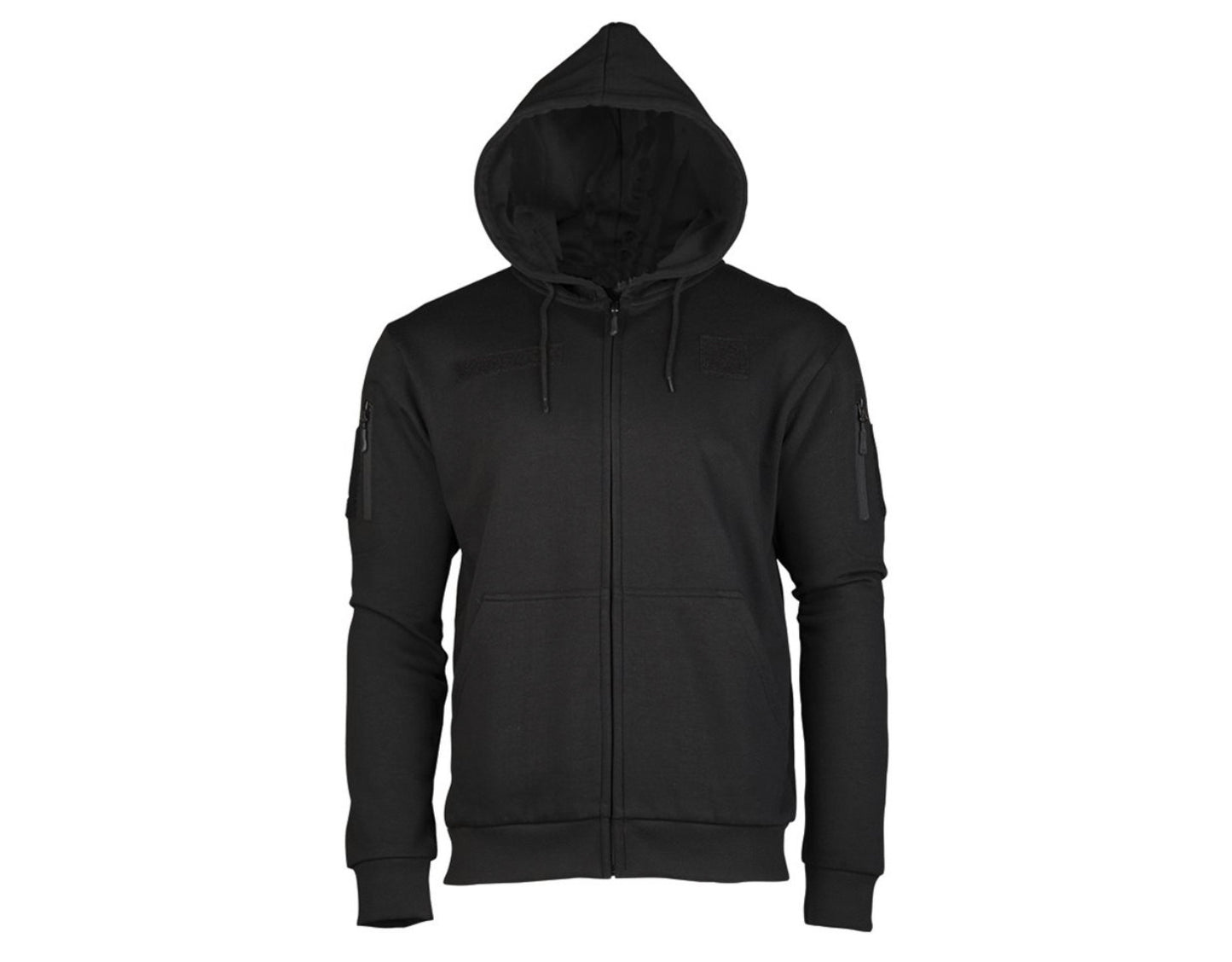 MIL-TEC Sport Military Tactical Zipped Hoodie Sweater Mens Outdoor Black