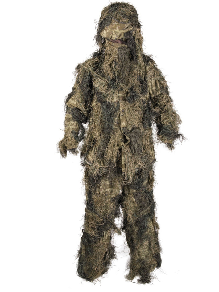 Military Ghillie Parka Suit Sniper Recon Outdoor Hunting Fire-Retardant Woodland