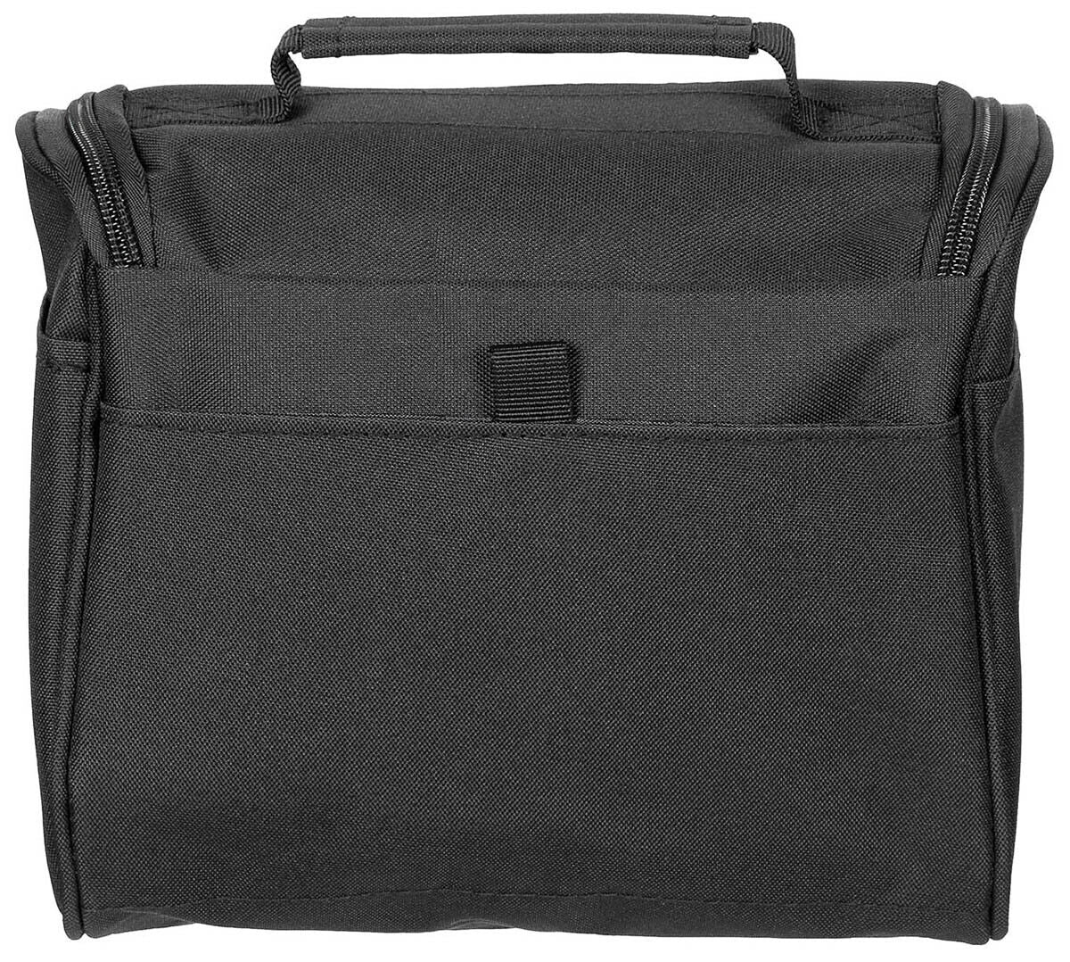 Black Washbag Top Carrying Handle Lid with Zip Pocket & Loop Panel