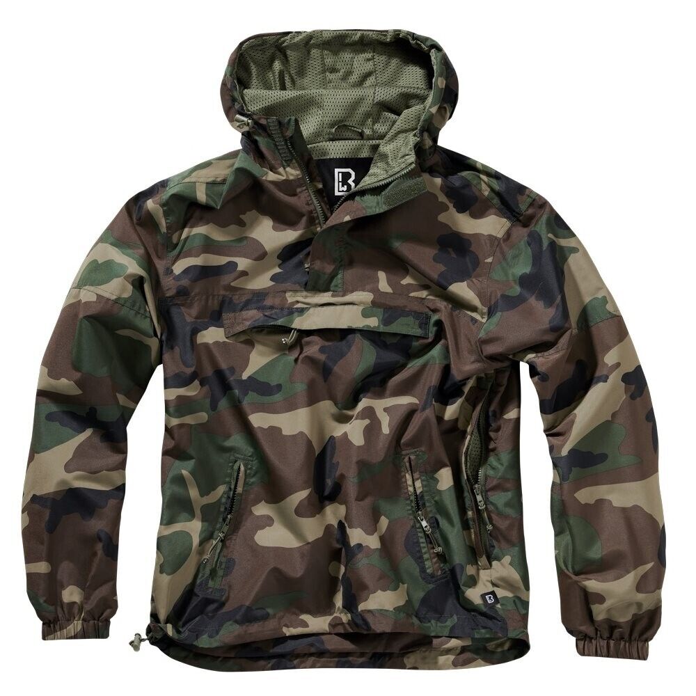 Brandit Windbreaker Anorak Summer Hoodie Rain Jacket Outdoor Hiking Woodland