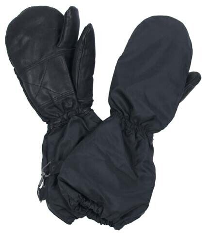 Original Swiss Army Military Winter Mittens 3 Finger Lined Black Used