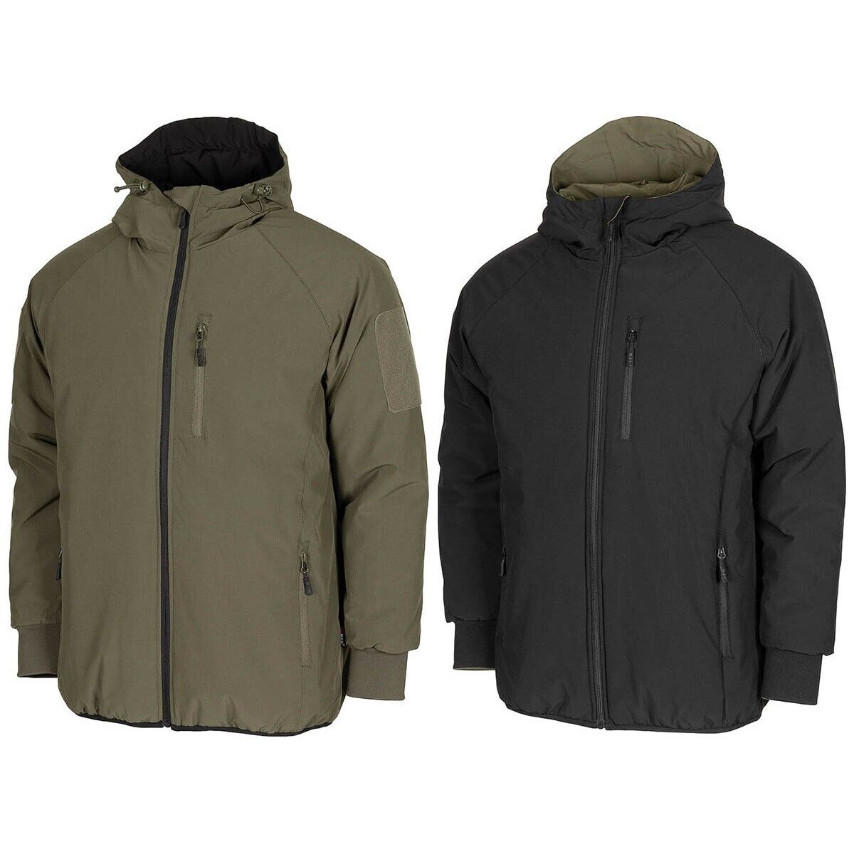 Reversible Thermal Outdoor Military Jacket OD Green/Black Military Outdoor Gear