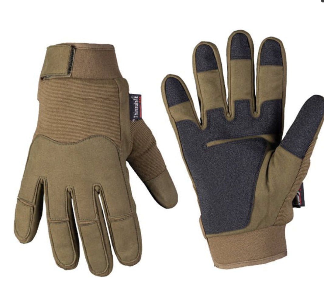 Army Style Winter Warm Gloves Neoprene Membrana Water Repellent OD Green