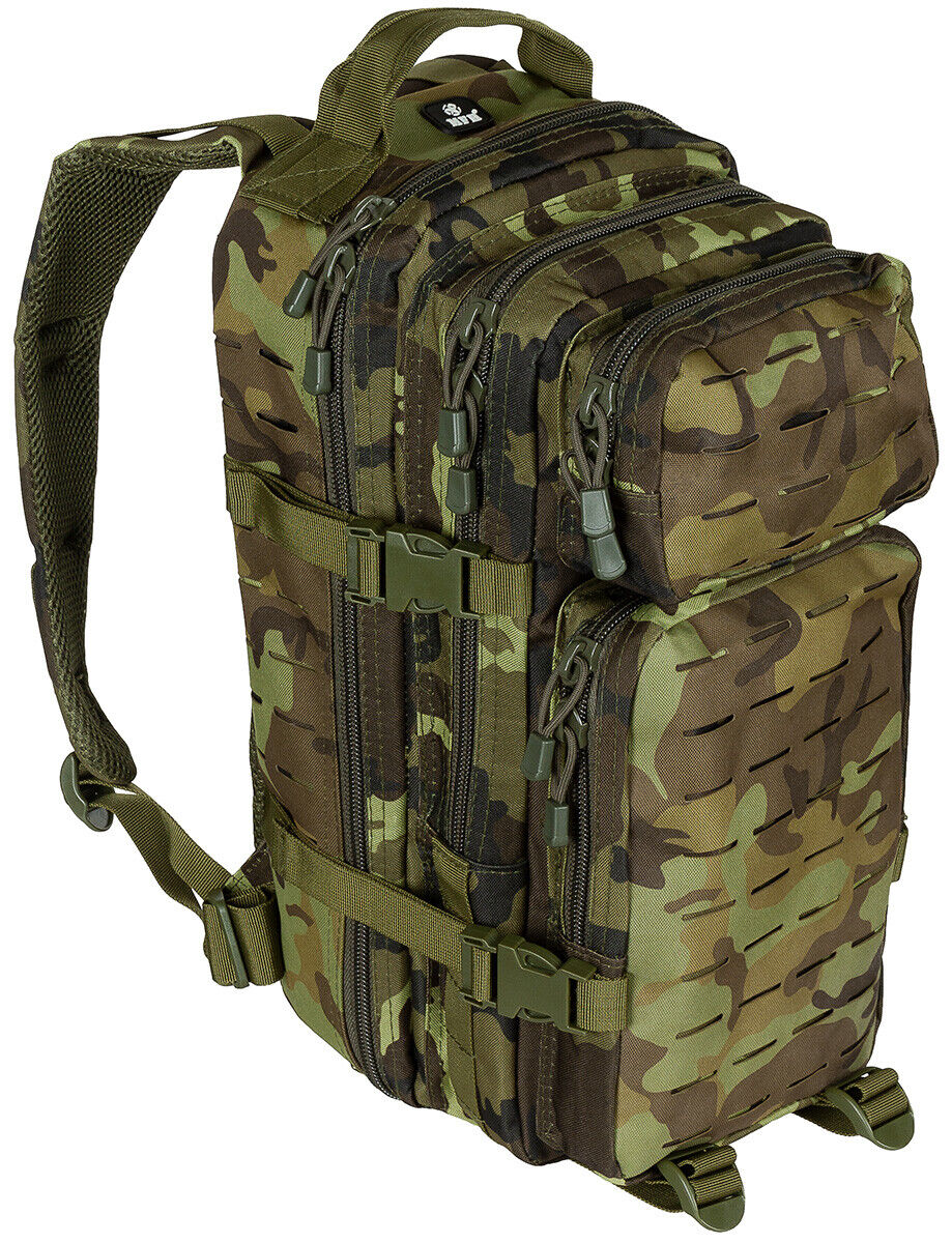 US Backpack Assault I Laser 30L Tactical MOLLE M95 Czech Woodland Camo MFH Army