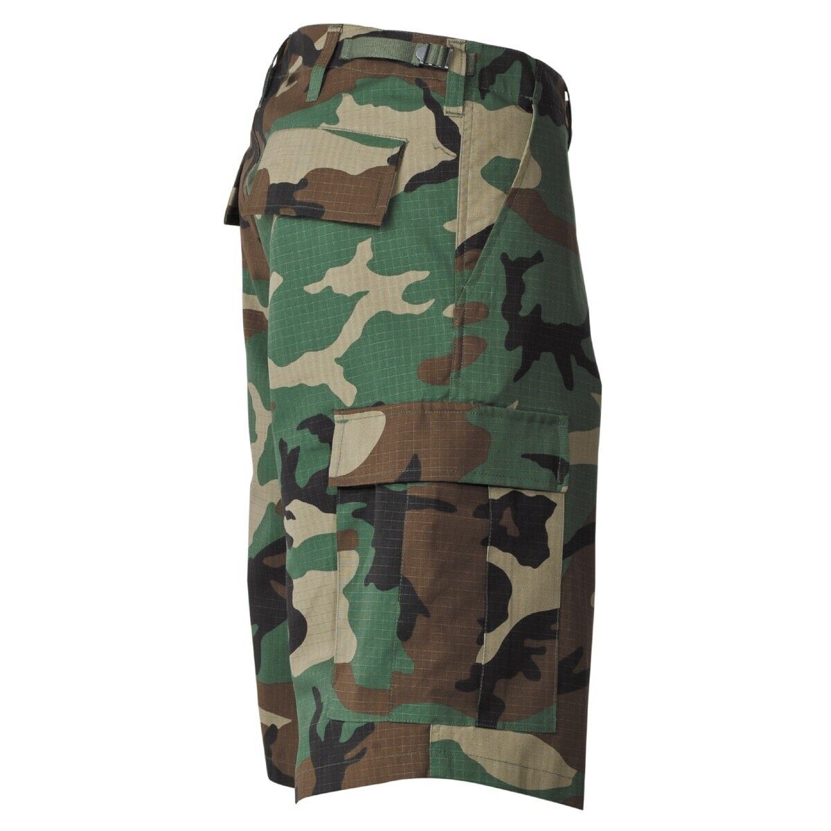 Bermuda Shorts Camo Military Army BDU Leg Pockets Rip Stop Woodland