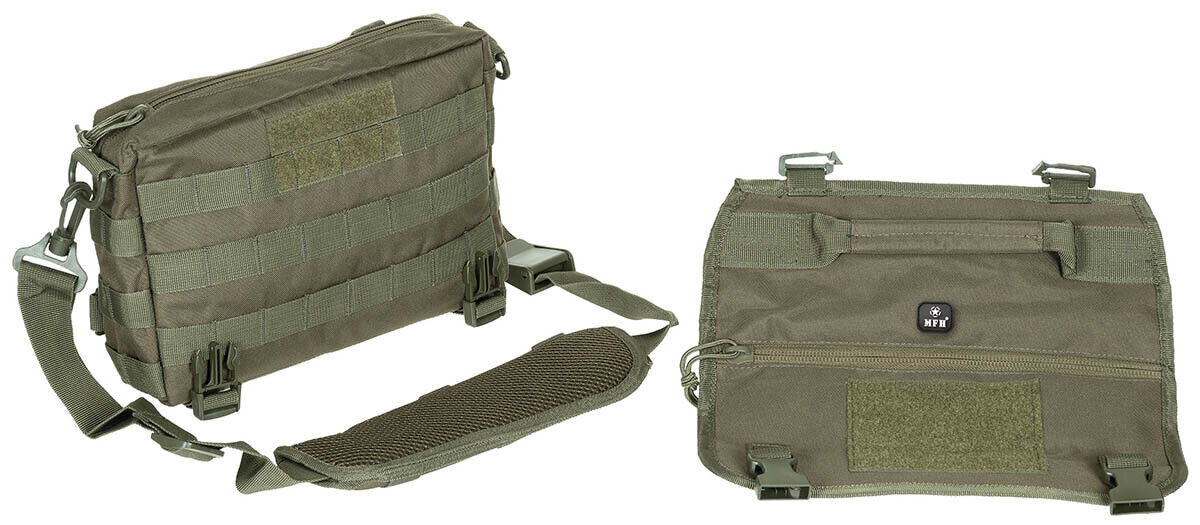 Shoulder Bag Military Army Combat Style Deluxe Adjustable MOLLE OD Green