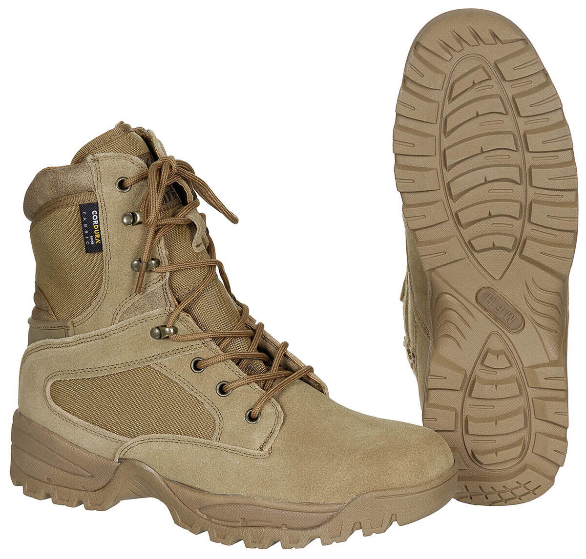 Coyote Tan Cordura Combat Army Boots Water-Repellent Breathable YKK Zip Bootleg