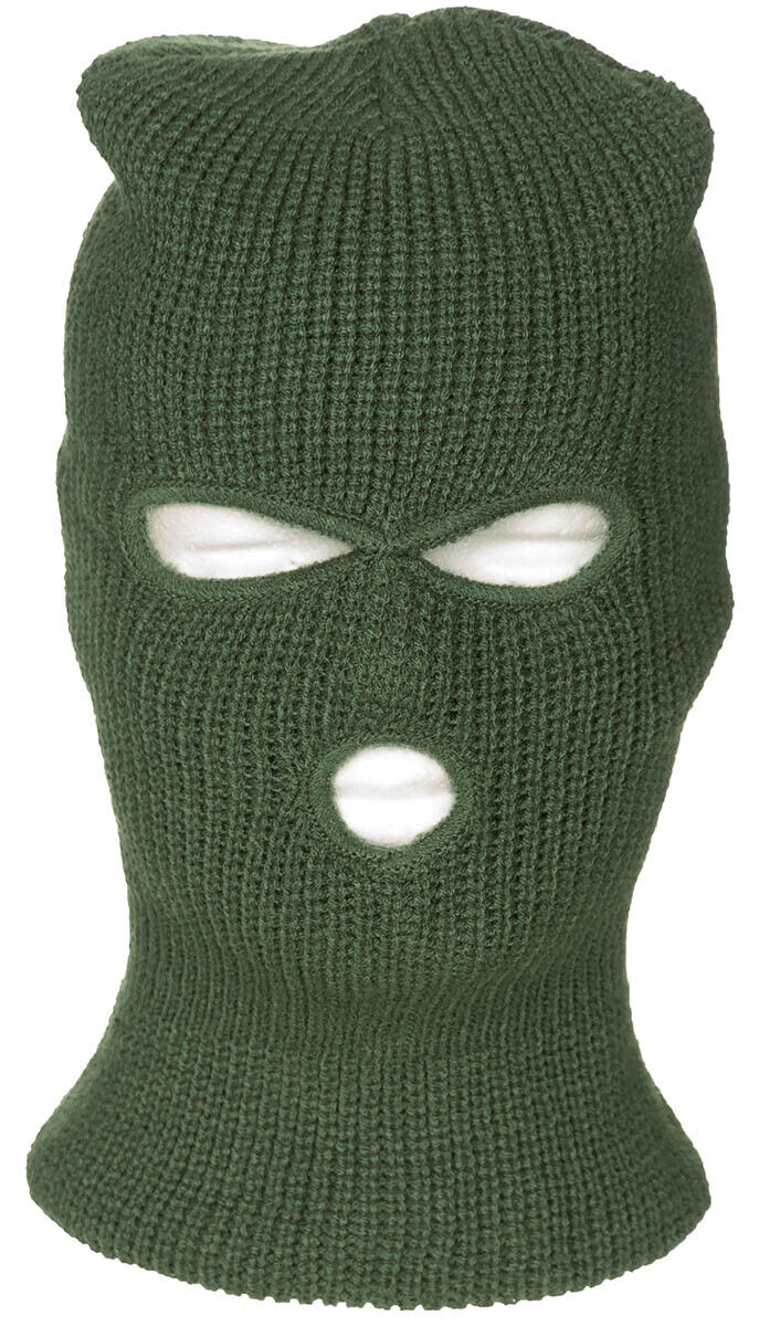 Face Mask Ski Winter Hat 3 Holes Balaclava Hood Beanie Acrylic OD Green