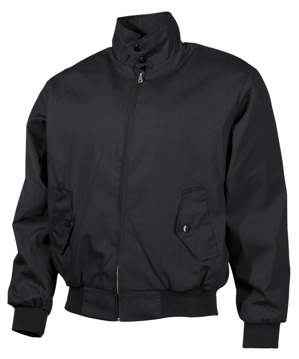 Jacket Men's Military Style English Bomber Biker Black Hip Pockets MFH