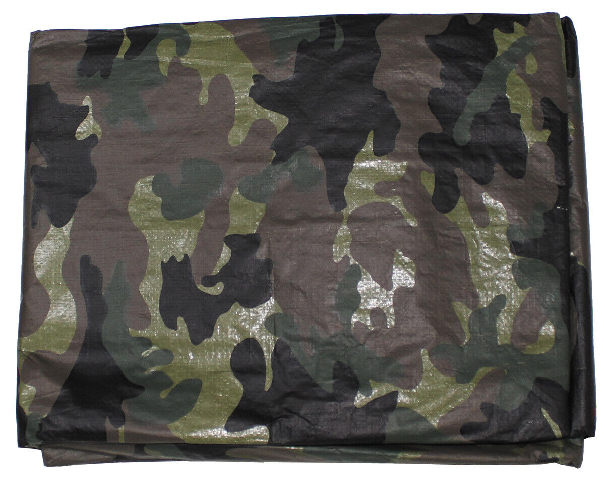 Tarpaulin Waterproof Military Army Outdoor Cover PE Woodland ca. 300x400cm