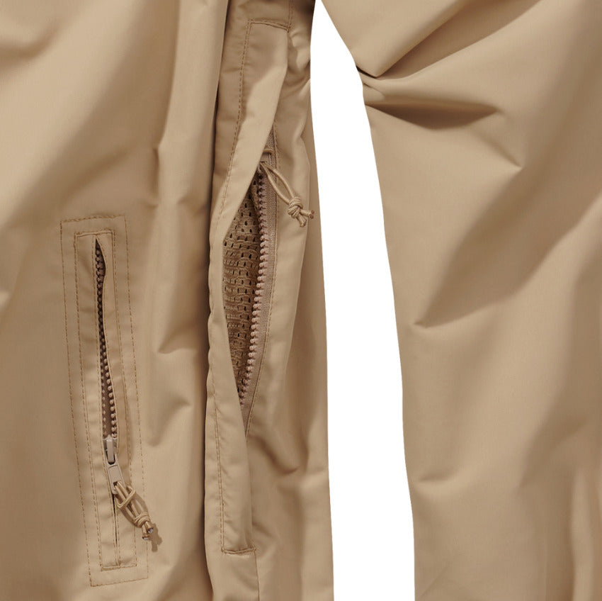 Brandit Windbreaker Anorak Summer Hoodie Rain Jacket Outdoor Hiking Camel