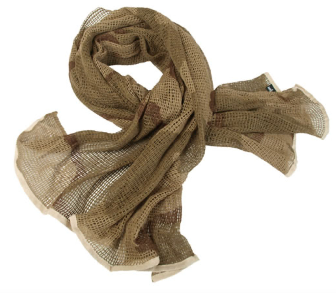 Military Army Style Net Scarf Universal Camouflage 100% Polyester 3-col Desert