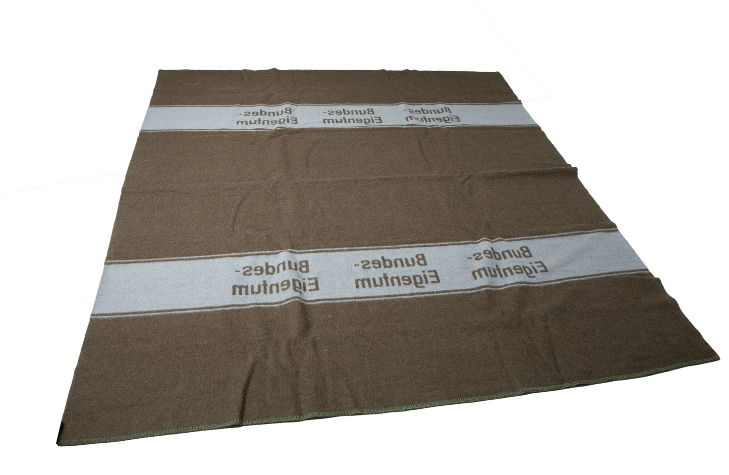 Original German Bundeswehr Military Blanket Wool Blend Brown 210x200 cm