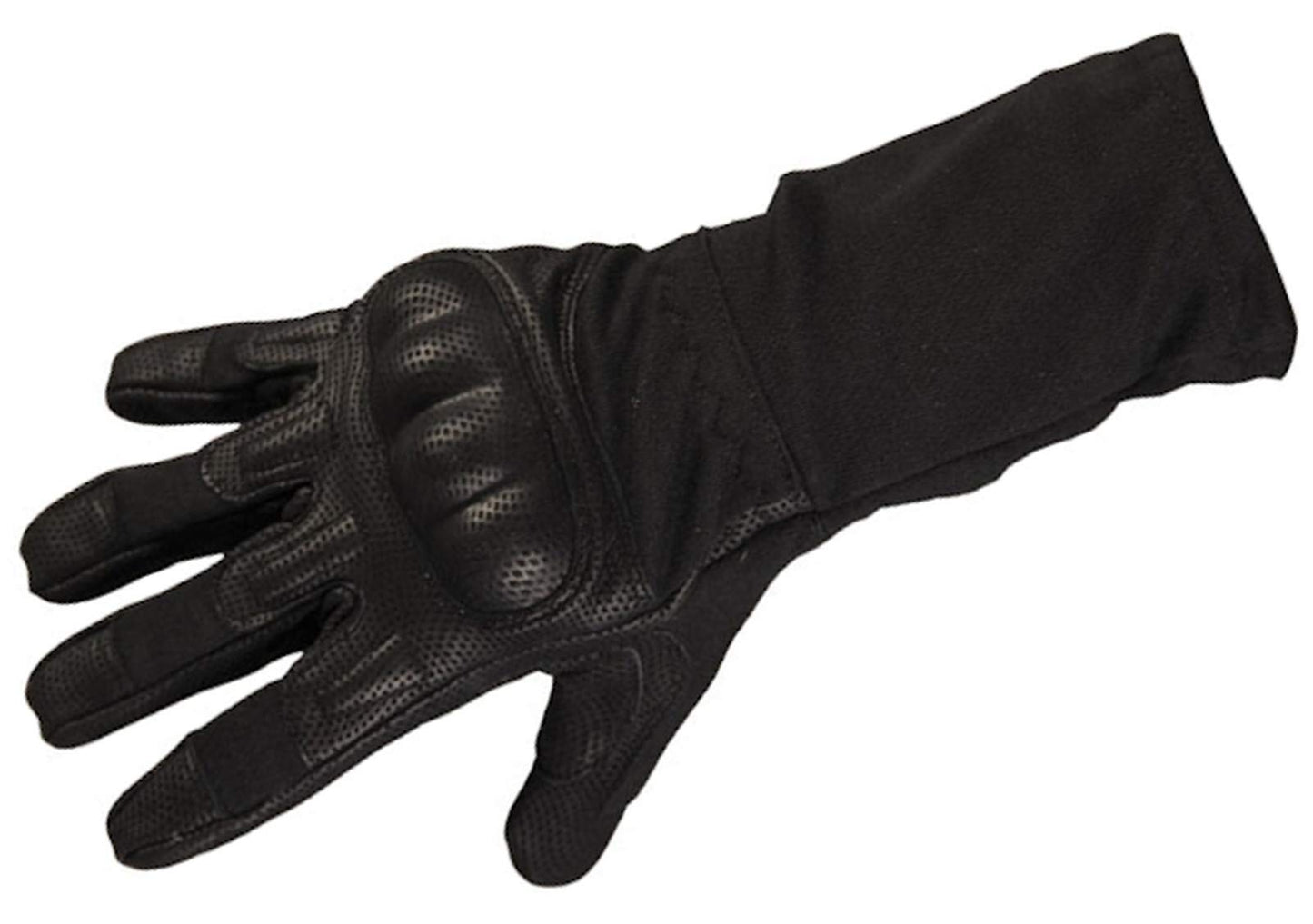 Mil-Tec Long Fire-Resistant Action Gloves, Black, Small, 12520102-902